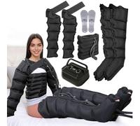 6 Cavity Electric Air Compression Massager Machine︱ Leg Compression ︱Full Body Waist Arm Leg Relax Instrument for Full Body Massage Pressotherapy Lymphatic Drainage︱ Black(Optional Combination Set)