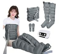 6 Cavity Electric Leg Compression Machine, Professional Pressotherapy and Lymphatic Drainage Massager with Customisable Pressure and 0-30 Minute Timer for Enhanced Daily Circulation