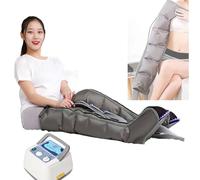 6-Cavity Full Body Waist Arm Leg Pressotherapy Boots Relax Instr Ment Professional Pain Relief Circulation Improvement System Adjustable Pressure (Grey-Machine+1 arm+2 Leg)