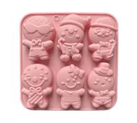 6-Cavity Gingerbread Man Silicone Mold for Chocolate Cookies, Candy, Pudding, Jello, Cake Decorating and Baking Tools