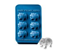 6 Cavity Hippo Ice Cubes Mold, 3D Pygmy Hippo Ice Cubes Tray for Freezer, Cute Animal Silicone ICES Mold for Party Drinks