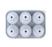 6 Cavity Ice Ball Mold Large Ice Ball Maker for Home Pubs, Black | Food Grade Silicone, Easy Release Flexible Tray, Sphere Ices Cubes Maker for Home Pubs Party Kitchen