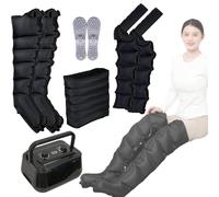 6-Cavity Leg Massager Pneumatic Wave Device Pressotherapy Boots Relax Instrument,Waist Arm Leg Wraps Foot Ankles Calf Massage Machine,Air Compression,Timed and Adjustable Pressure (Black (Machine