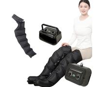6 Cavity Leg Massagers Machine, Electric Air Compression Boots, Lymphatic Drainage Massage | Recovery System, Timer and Adjustable Pressure 0~250mmHg (Black 1 Arm)