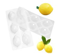 6-Cavity Lemon Silicone Mold, 3D Fruit Baking Pan, Non-Stick Mousse Cake Chocolate Pudding Jelly Dessert Maker