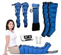 6 Cavity Lipedema Treatment Massager, Air Compression Leg Recovery Boots, 0-240 mmHg Adjustable Pressure, 0-30 Mins Timer, Lymphatic Drainage, Pain Swelling Relief, Home Use