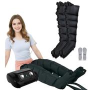 6 Cavity Lymphatic Drainage Air Compression Leg Massager, Electric Leg Massage Boots for Pain Arm Leg Waist Massage Machine, Pressotherapy Recovery Boots (Black, XL 2 Legs)