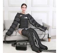 6 Cavity Lymphatic Drainage Air Compression Leg Massager, Leg Massager for Circulation and Pain Relief, Air Compression Boots, Calf Massage Machine Pain Relax, Timing Function Black
