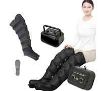 6 Cavity Pressotherapy Full Body and Lymphatic Drainage, Leg Massager Electric Air Compression Boots, Leg Wraps Massage Boots for Relief, Timer and Adjustable Pressure 0~240mmHg (Black 1 Leg