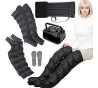 6 Cavity Pressotherapy Lymphatic Drainage Full Body, Leg Massager Electric Air Compression Boots, Leg Wraps Massage Boots for Relief, Timer and Adjustable Pressure 0~240mmHg