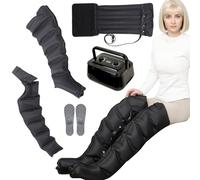 6 Cavity Pressotherapy Lymphatic Drainage Full Body, Leg Massager Electric Air Compression Boots, Leg Wraps Massage Boots for Relief, Timer and Adjustable Pressure 0~240mmHg
