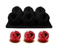 6-Cavity Raspberry Silicone Molds for Mousse Cake, 3D Fruit Shape Large Fluted Design, Non-Stick Baking Mold for Chocolate, Jelly, Candy & Resin, White Professional Dessert Decorating Tool