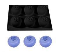 6-Cavity Raspberry Silicone Molds for Mousse Cake, 3D Fruit Shape Large Fluted Design, Non-Stick Baking Mold for Chocolate, Jelly, Candy & Resin, White Professional Dessert Decorating Tool