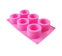 6-Cavity Round Cup Silicone Mold Crystal Epoxy Resin Flower Pot Concrete Tealight Holder Molds Plaster Silicone Cup Molds for Epoxy Resin Casting Concrete Candles