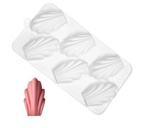 6 Cavity Silicone Cupcake Mold - Baking Tray for French Desserts | Non-Stick Shell Shape Mold | Kitchen Tool for Making Cupcakes, , Chocolate