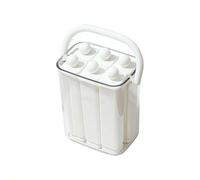 6 Cavity Silicone Ice Stick Set with Lid & Handle, Easy Release Long Ice Cube Stick Maker ice Cream Mold Tray Set with Storage Box for Homemades Popsicles Dessert Cocktails Icecube Maker (White S)