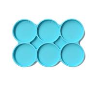 6-Cavity Silicone Large Round Molds Disc Resin 6 Pack Multipurpose Non-Stick Chocolate Silicone Shapes Flower