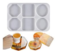 6-Cavity Silicone Moulds for Epoxy Resin Large Deep Coaster Molds for DIY Wedding Gift Home Decoration