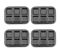 6 Cavity Square Baking Pan Metal Baking Molds Carbon Steel and Non-Stick Coating Grid Width 6.5cm for Perfect for Muffins,Cakes,Brownies,Cupcakes,Bread,Chocolates,Jellies 26.5 * 18.5 * 3cm(4-Gray)
