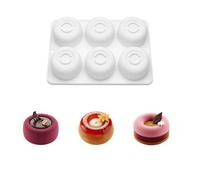 6-Cell Circular Concave Design Silicone Cake Mold Food Grade French Mousse Mould Candle Mold Kitchen Dessert Baking Tools
