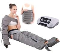 6 Chamber Lymph Drainage Leg Massager, Electric Leg Air Compression Massager For Circulation Of Arms Legs Waist, Wrapping Ankles And Calf Massage Machine For Pain Relaxation ( Color : Grey , Size : Ma
