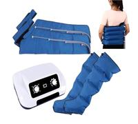 6 Chamber Lymph Drainage Leg Massager, Electric Leg Waist Air Compression Massager for Circulation Waist Wraps Foot Ankles Calf Massage Machine Pain Relax(Blue)