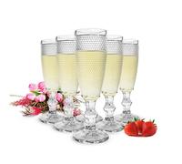 6 Champagne Glasses 150ml on Base Caroline Stemware Prosecco Tumbler