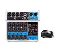 6 Channel 24 USB Audio Mixer Interface Portable Mixing Soundcard Console Sound Card For DJ Karaoke PC Recording(White)