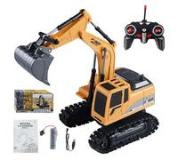 6 Channel Alloy RC Excavator, Realistic Digging Tracked Engineering Vehicle with Remote Control, YG258A Model (Style 2)