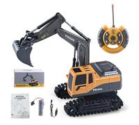 6 Channel Alloy RC Excavator, Realistic Digging Tracked Engineering Vehicle with Remote Control, YG258A Model (Style 1)