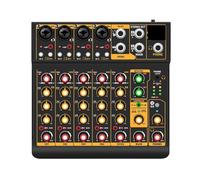 6-Channel Audio Mixer DJ Console With Bluetooth 5.0 OTG Reverb 48V Sound Card For PC Recording, Webcasting Widely Applicable