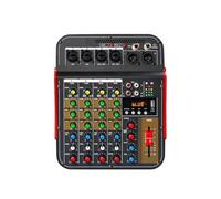 6-Channel Audio Mixer Tuner DJ Console With 48V Phantom Bluetooth, USB To PC Recording Playback For Outdoor Karaoke