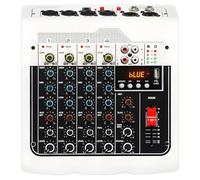6-Channel Audio Mixer With & Usbmp3, Led Display, Metal & Plastic Build, Compatible With Computers, Great For Weddings, Karaoke & Stage