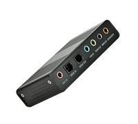 6 Channel External Sound Card USB 2.0 External 5.1 Surround Sound Optical S/PDIF Audio Sound Card Adapter for PC Laptop Recording Compatible with Windows 10/8/7/XP (Black)