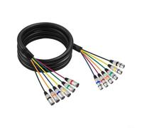 6 Channel XLR Male to Female Cable 1m Balanced Audio Zinc Alloy 6-Channel XLR Cable 2m for Microphones Tangle-Free 6-Way XLR Splitter Cable for Mixers Nickel-Plated 6-Channel XLR 1m for (2 Meters)