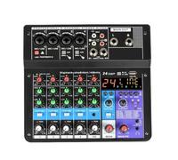 6 Channels Audio Mixer Portable Bluetooth Sound Mixing Console For Guitar USB Play Record Computer Broadcast Studio