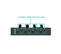 6 Channels Stereo Headphone Amplifier Mini Portable Earphone Splitter Low-Noise Audio Mixer for Recording Studio,Green