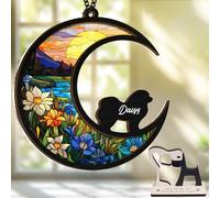 6'' Chow Chow Dog Memorial Suncatcher Personalized Name Dog Breed Pet Ornament Window Car Hanging Sympathy Gift for Loss of Pet Passed Away Remembrance Gift for Dog Lovers SCD-B11-6-27