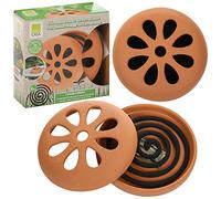 6 Citronella Scented Coils Outdoor Natural Fragrance Terracotta Burner (4)
