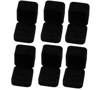6 Classic Velvet Engagement Ring Boxes - Black, Single Ring Box for Proposal, Wedding, Birthday, Anniversary, Mother's Day