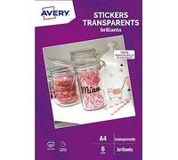 6 Clear Inkjet Printable - A4 | 6 x A4 Inkjet Transparent Stickers