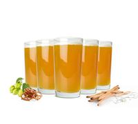 6 Cocktail Glasses with White Border 550ml Highball Juice Drinking