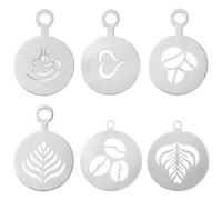 6 Coffee Stencils,Coffee Stencils Latte Art, Reusable Templates for Baristas and Home Use, Professional Tool for Decorating Coffee, Perfect for Cappuccino and Latte