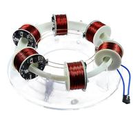 6 Coil Ring Electromagnetic Accelerator, Brushless Cyclotron Motor, Circular Coil Accelerator, Acrylic Material, for Experimental Teaching, Science DIY Gifts