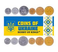 6 Coins from Ukraine | Ukrainian Coin Set Collection 1 2 5 10 25 50 Kopiiok | Circulated 1992-1996 | Ukraine National Arms