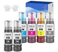 6 Color 114 Ink Compatible with Epson 114 Ink Cartridges Bottle Multipack for EP