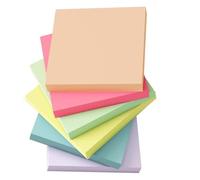 6 Color Light Pastel Sticky Notes, Bright Colorful Self-Stick Memo Pads with High Adhesion & Residue Free Backing, Reusable Sticky Notes for Office/Home/School/Meetings (Eco Friendly Paper)