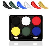 6-Color Multipurpose Face Paint Kit- Water-Based, Non-Toxic Palette with Vibrant Colors, Washable Halloween Makeup Set, Safe Hypoallergenic Formula & Skin-Friendly