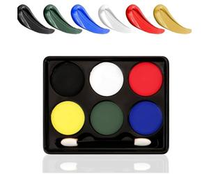 6-Color Multipurpose Face Paint Kit- Water-Based, Non-Toxic Palette with Vibrant Colors, Washable Halloween Makeup Set, Safe Hypoallergenic Formula & Skin-Friendly Body Art Makeup