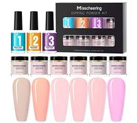 6-Color Nail Dipping Powder Kit with Base, Activator & Top Coat for French Manicure, No UV/LED Lamp Required, DIY Nail Art for Beginners & Enthusiasts